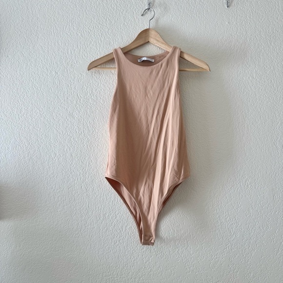 Zara Halterneck bodysuit in Nude - Picture 3 of 5